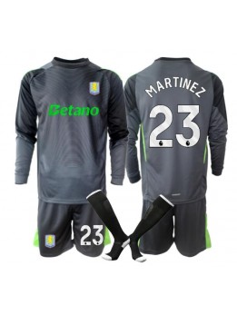 Otroški Nogometna dresi replika Aston Villa Emiliano Martinez #23 Vratar Domači 2025-26 Dolgi rokav (+ hlače)